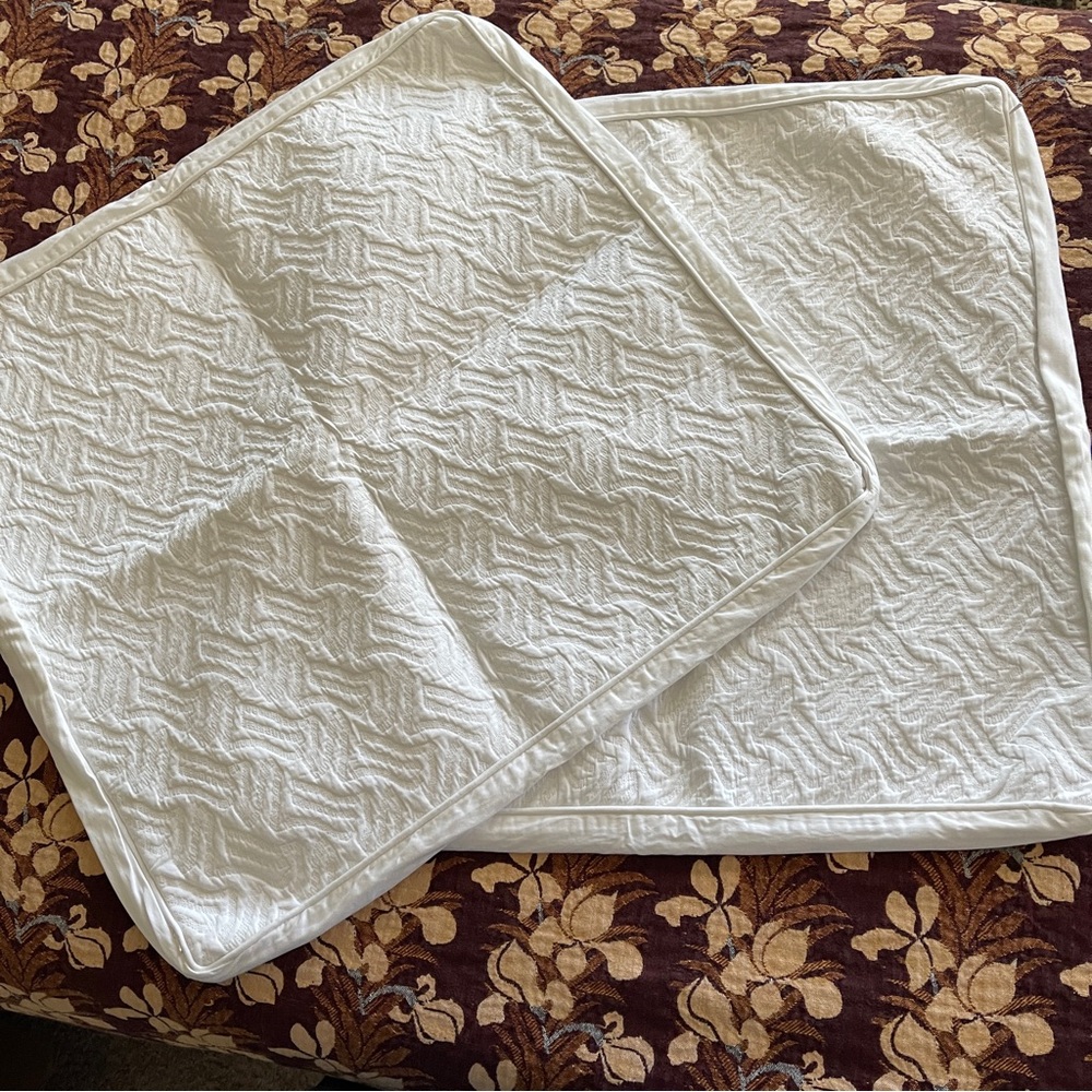 Hotel Collection for Macy's Pair of Embossed Euro Pillow Shams White 100% cotton